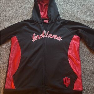 Men’s Sz Large Indiana Hoosiers Colosseum Collegiate Black and Red Zip up jacket